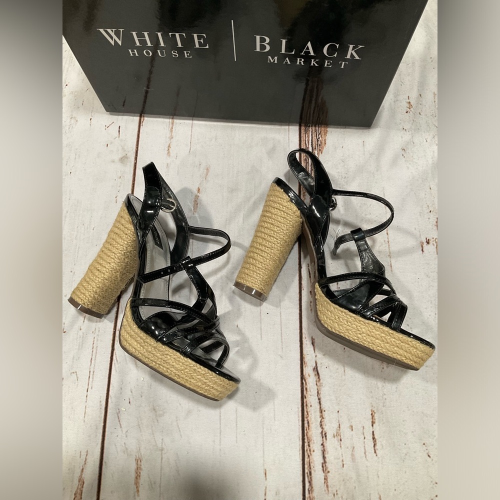 WHITE HOUSEE BLACK‎ MARKET STRAPPY HEELS - Picture 7 of 9